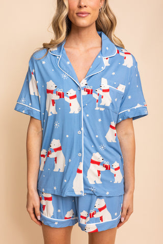 Pajama Blouse "TOO CUTE TO BEAR"