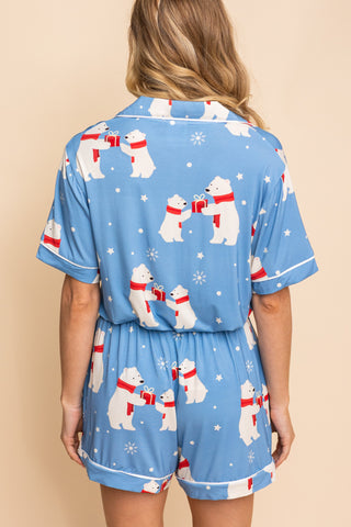 Pajama Blouse "TOO CUTE TO BEAR"