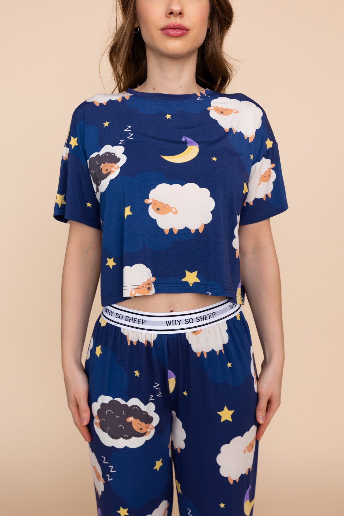 Pajama Crop Top "WHY SO SHEEP"