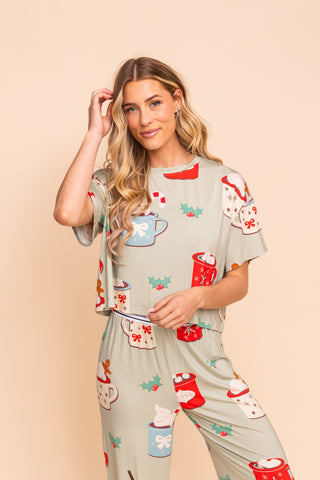 Pajama Crop Top "GETTING HOT IN HERE"