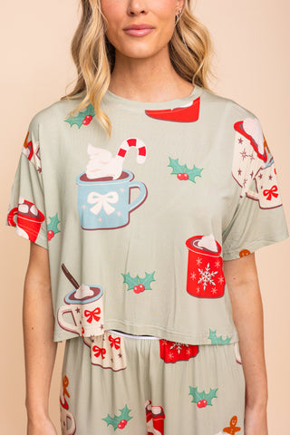 Pajama Crop Top "GETTING HOT IN HERE"