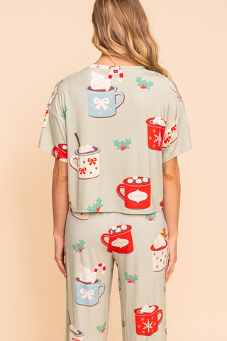 Pajama Crop Top "GETTING HOT IN HERE"