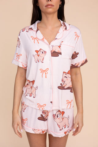 Pajama Blouse "P'TITE COCHONNE"