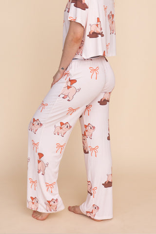 Pantalon Pyjama Évasé "P'TITE COCHONNE"