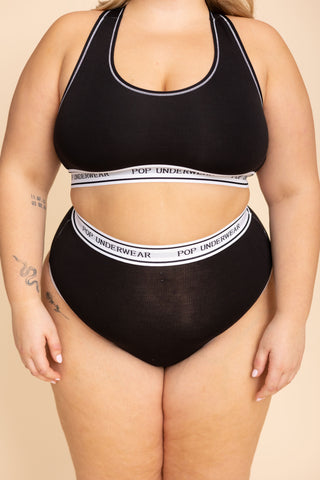 Tanga Taille Haute "NOIR"