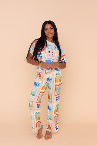 Pajama Crop Top "JE ME SOUVIENS"