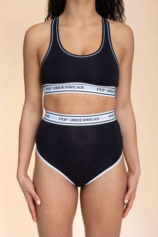 Tanga Taille Haute "NOIR"