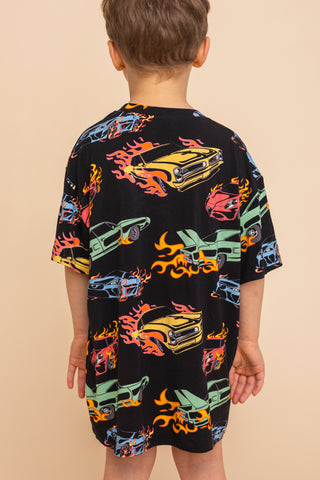 Long Tee Enfant "DANGEROUS CURVES"