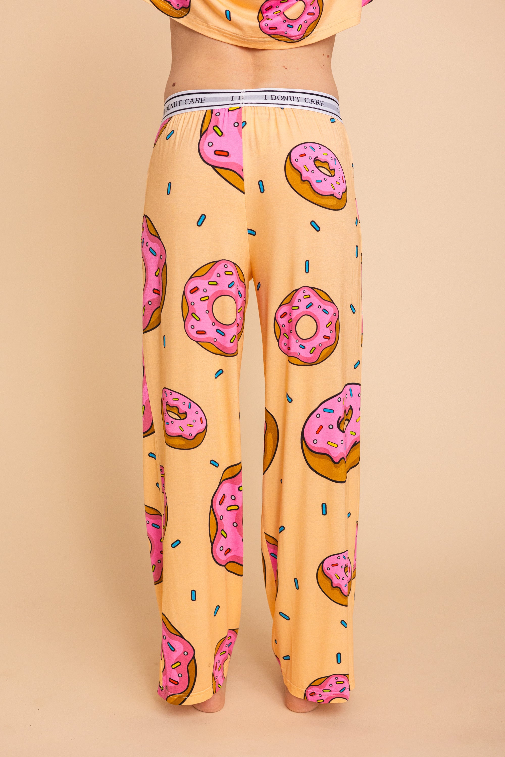 Pantalon Pyjama Évasé "I DONUT CARE"
