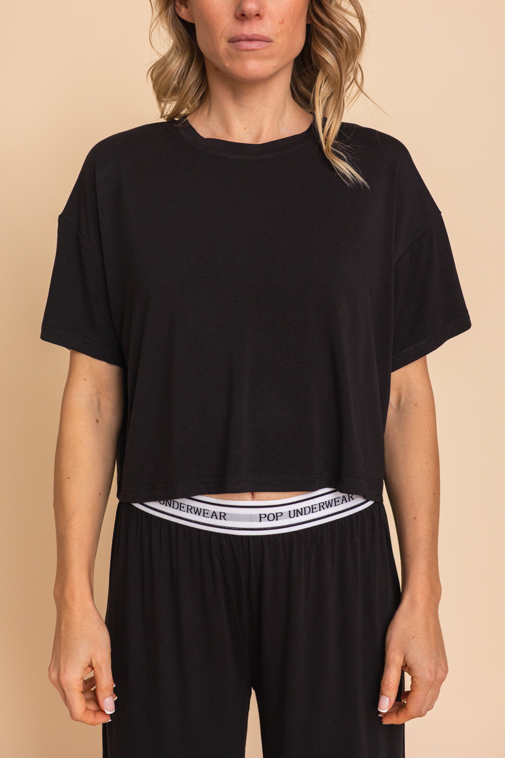 Pajama Crop Top "NOIR"