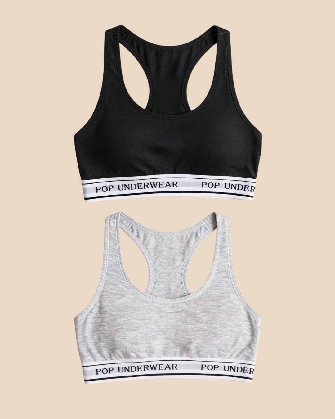 "BLACK & GREY" Sports Crop Top - 2 Pack