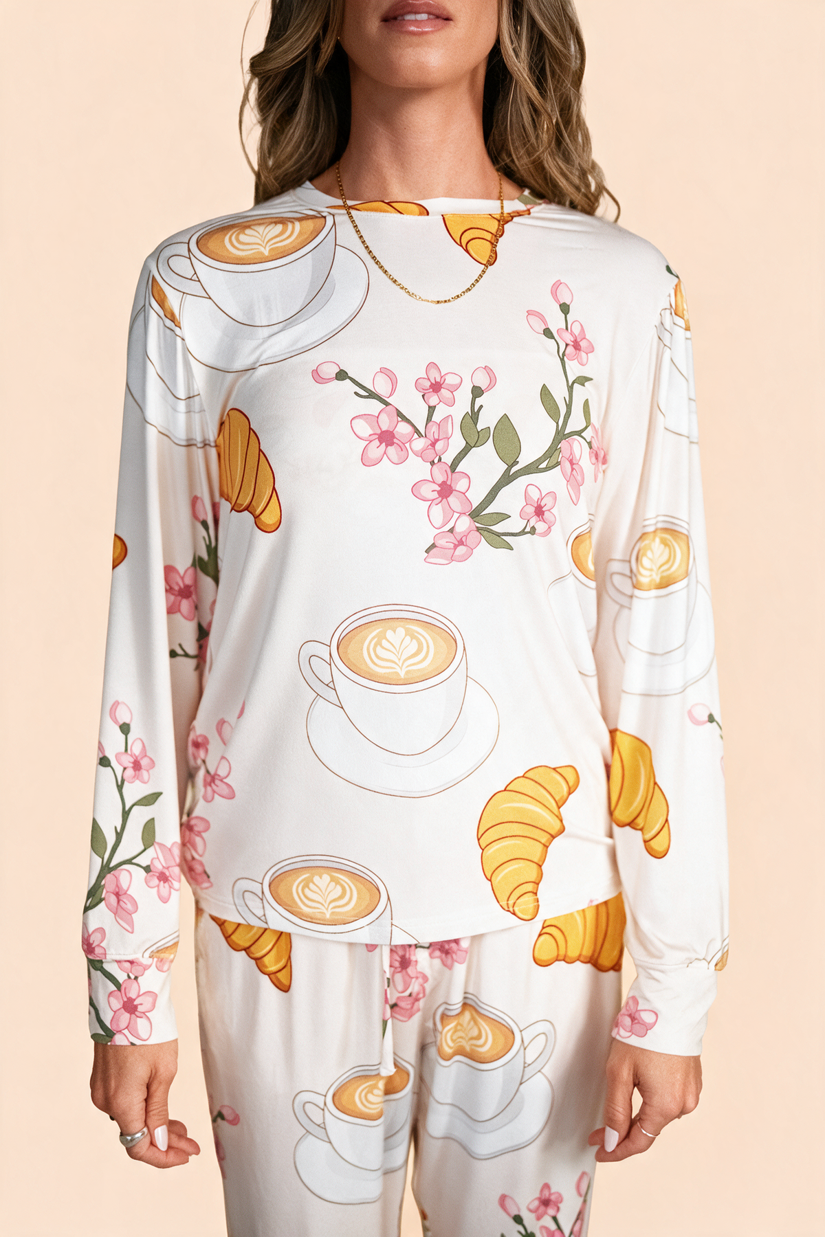 Long Sleeve Pajama Top "GOOD MORNING" 